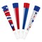 Beistle - 9" - Multicolor - Patriotic Foil Party Horns - 12 Pcs